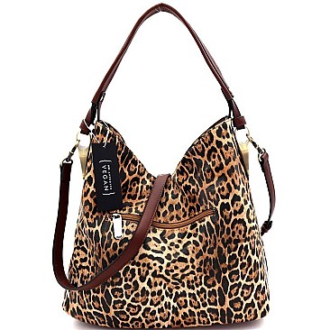 2 WAY ANIMAL PRINT SLOUCH HOBO