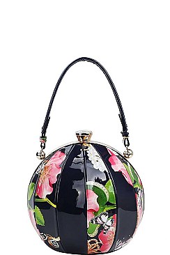 ELEGANT FASHION FLORAL BALL SATCHEL WITH LONG STRAP  JYLHU-079-F