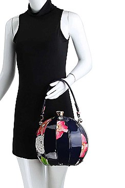 ELEGANT FASHION FLORAL BALL SATCHEL WITH LONG STRAP  JYLHU-079-F