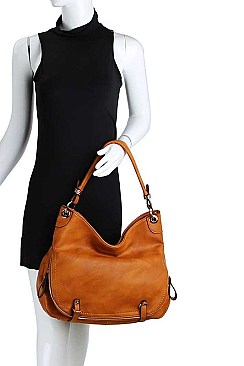 STYLISH EXPANDABLE SMOOTH PU LEATHER HOBO BAG JYLHU-096-1