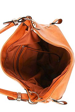 STYLISH EXPANDABLE SMOOTH PU LEATHER HOBO BAG JYLHU-096-1