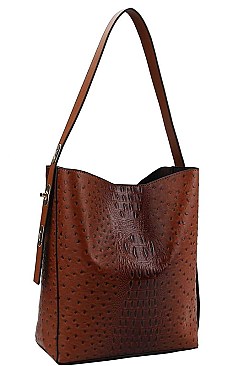 2IN1 CROCO PATTERN STYLISH TOTE BAG