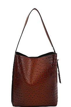 2IN1 CROCO PATTERN STYLISH TOTE BAG