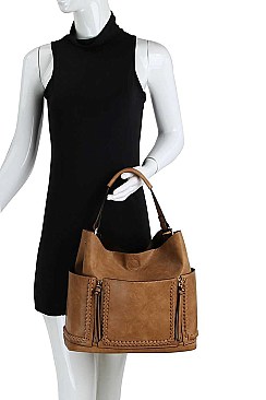 2in1 STYLISH TEXTURED PU LEATHER MULTI POCKET SATCHEL JYLHU-190