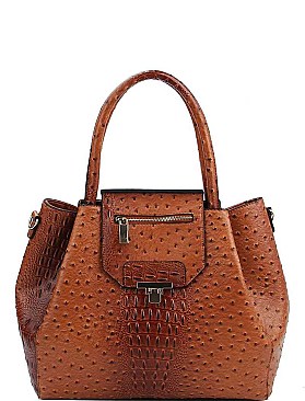 STYLISH TEXTURED PU LEATHER CROCO PATTERN TRENDY SATCHEL JYLHU-201