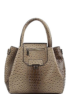 STYLISH TEXTURED PU LEATHER CROCO PATTERN TRENDY SATCHEL JYLHU-201