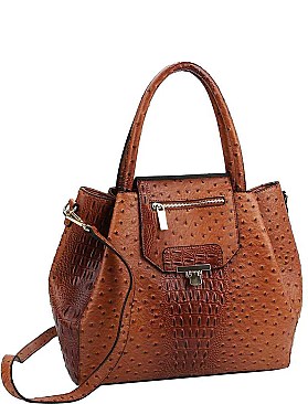 STYLISH TEXTURED PU LEATHER CROCO PATTERN TRENDY SATCHEL JYLHU-201