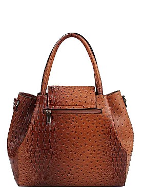 STYLISH TEXTURED PU LEATHER CROCO PATTERN TRENDY SATCHEL JYLHU-201