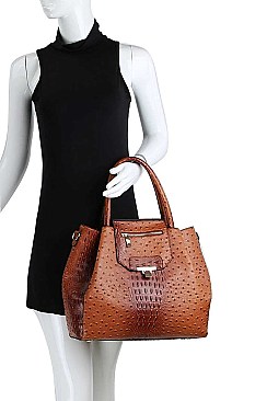 STYLISH TEXTURED PU LEATHER CROCO PATTERN TRENDY SATCHEL JYLHU-201