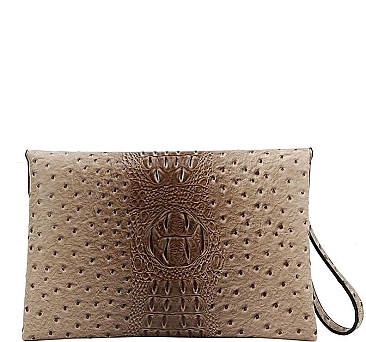 STYLISH CROC TEXTURE ENVELOPE CLUTCH WITH CHAIN JY-LHU-206