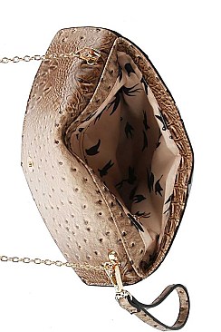 STYLISH CROC TEXTURE ENVELOPE CLUTCH WITH CHAIN JY-LHU-206
