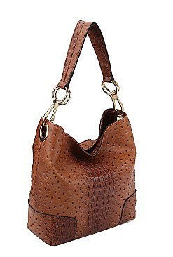 Ostrich Croc Classic Bucket Bag