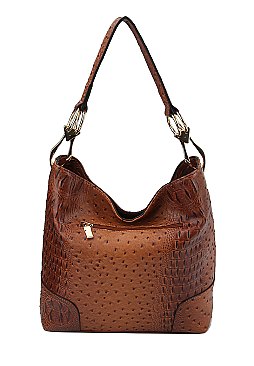 Ostrich Croc Classic Bucket Bag
