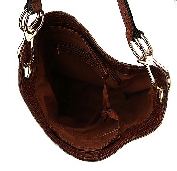 Ostrich Croc Classic Bucket Bag