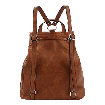 Whipstitched Double Pocket Drawstring Backpack MH-LHU153
