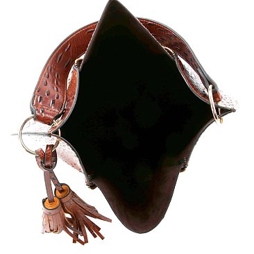 Zipper Accent Ostrich Embossed 2 in 1 Hobo MH-LHU163