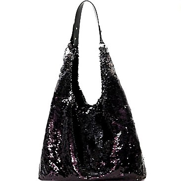 LUX FULL-SEQUINED HOBO BAG