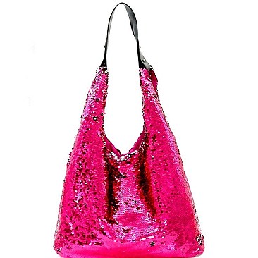 LUX FULL-SEQUINED HOBO BAG