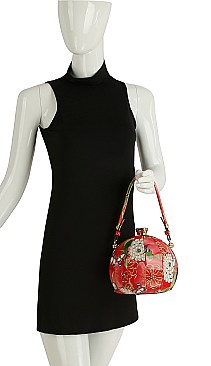 Ethnic Flower Print Ball-Shaped Satchel - Shoulder Bag