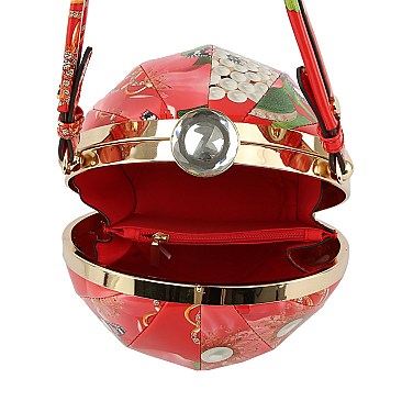 Ethnic Flower Print Ball-Shaped Satchel - Shoulder Bag