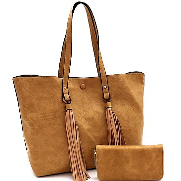 FRINGE TASSEL TOTE WALLET SET