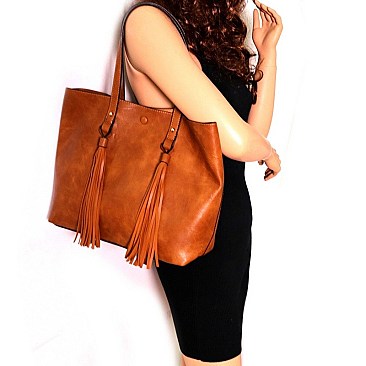 FRINGE TASSEL TOTE WALLET SET