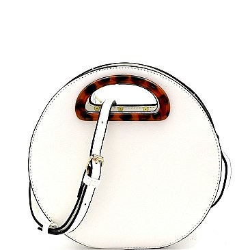 ROUND LEOPARD HANDLE SATCHEL