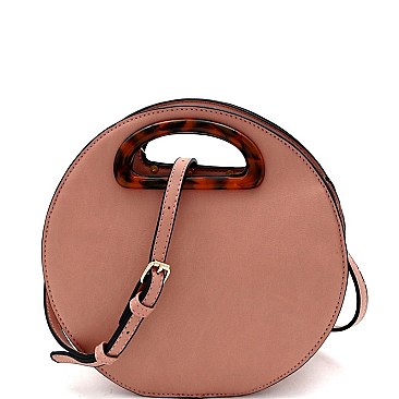 ROUND LEOPARD HANDLE SATCHEL