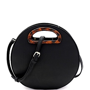 ROUND LEOPARD HANDLE SATCHEL