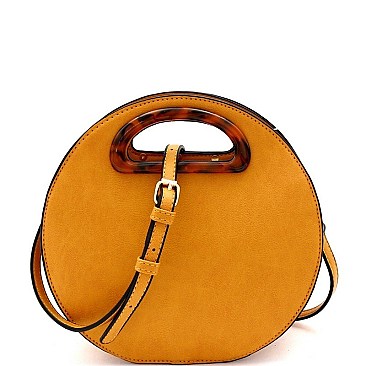 ROUND LEOPARD HANDLE SATCHEL