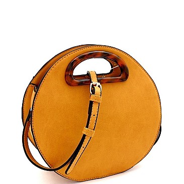 ROUND LEOPARD HANDLE SATCHEL