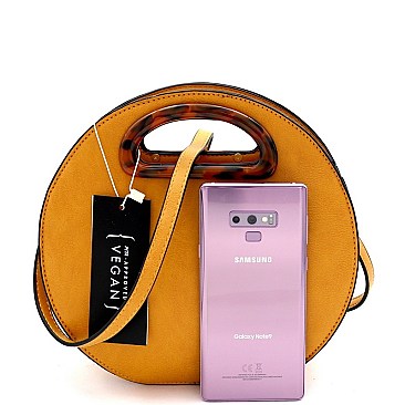 ROUND LEOPARD HANDLE SATCHEL