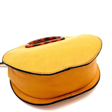 ROUND LEOPARD HANDLE SATCHEL