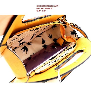 ROUND LEOPARD HANDLE SATCHEL