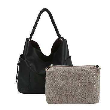 2 IN 1 HOBO BAG WITH MINI LINEN BAG SET