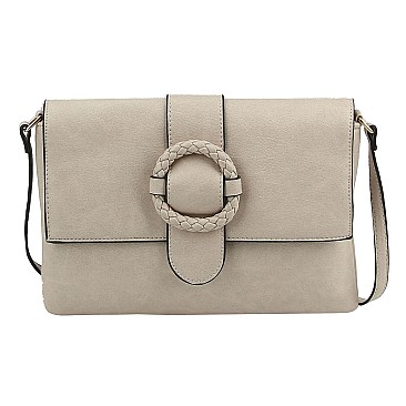 Trendy Buckle Flap Crossbody Bag