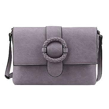 Trendy Buckle Flap Crossbody Bag