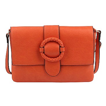 Trendy Buckle Flap Crossbody Bag