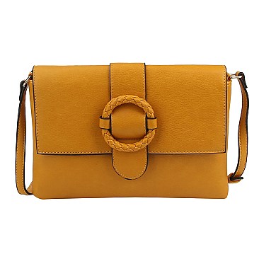 Trendy Buckle Flap Crossbody Bag