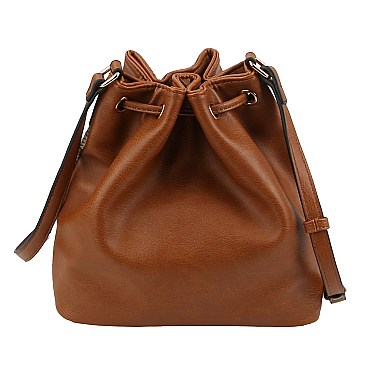 Drawstring Bucket Crossbody Bag Satchel