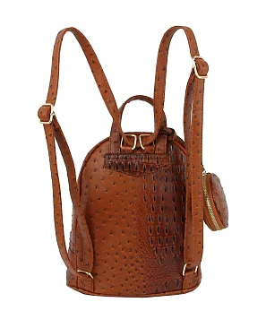 3-IN-1 Ostrich Bee Charm Backpack Wallet Set Coin Purse