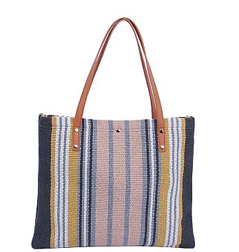 Aztec Tribal Canvas Shopper