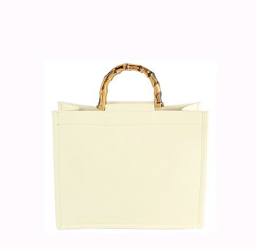 3D Flower Bamboo Round Handle Satchel