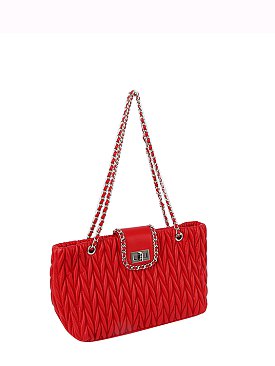 Chevron Quilted Classic Shoulder Bag