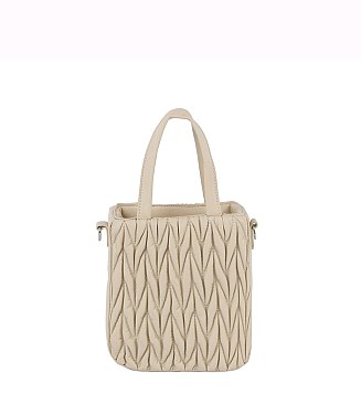 Puffy Chevron Quilted Tote Satchel