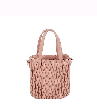 Puffy Chevron Quilted Tote Satchel