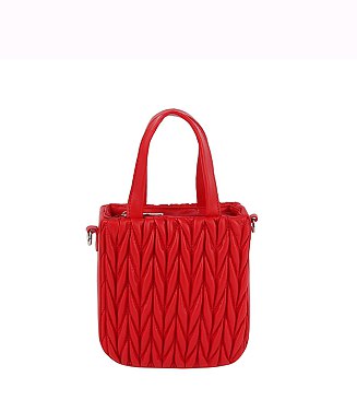 Puffy Chevron Quilted Tote Satchel