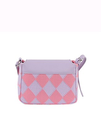 Argyle Check Flap Crossbody Bag