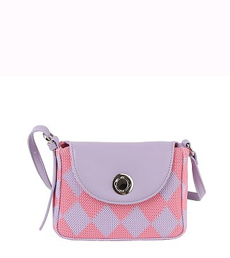 Argyle Check Flap Crossbody Bag