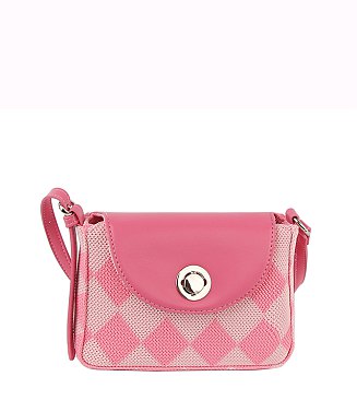 Argyle Check Flap Crossbody Bag